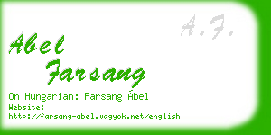 abel farsang business card